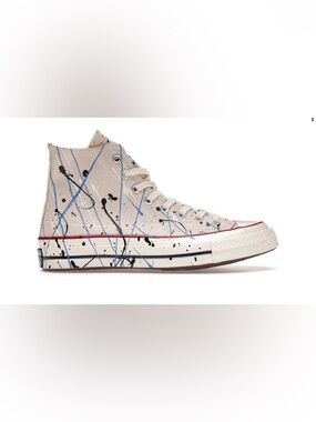 Converse Canvas Sneaker with Paint-Splatter Design - Neutral